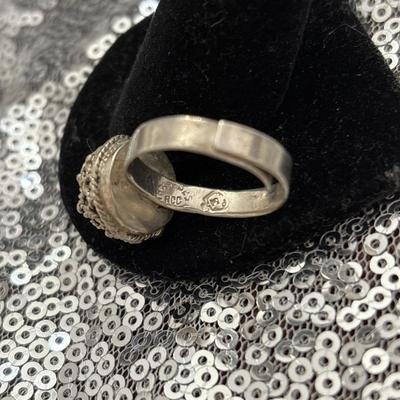 Vintage 925 Sterling silver Snuff Ring