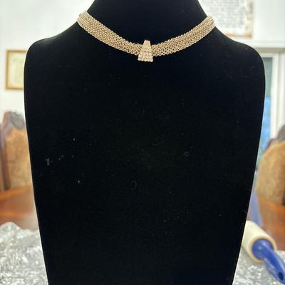 Beautiful Multi layer chain, crystal pendant, Choker