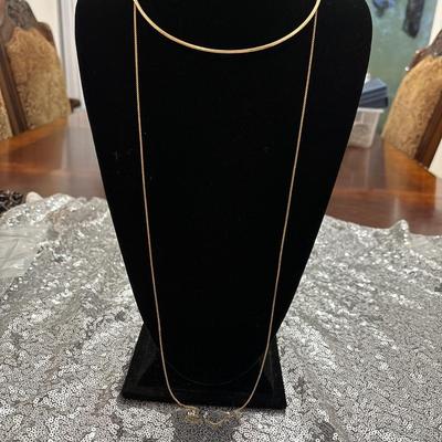 Vintage Gold toned collar with long chain necklace