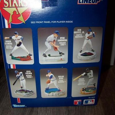 LOT 129 NEW IN PACKAGE STARTING LINE-UP GRIFFEY JR, CLEMENS, FIELDER