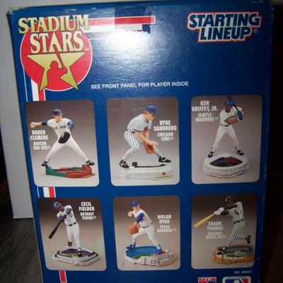 LOT 129 NEW IN PACKAGE STARTING LINE-UP GRIFFEY JR, CLEMENS, FIELDER