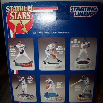 LOT 129 NEW IN PACKAGE STARTING LINE-UP GRIFFEY JR, CLEMENS, FIELDER