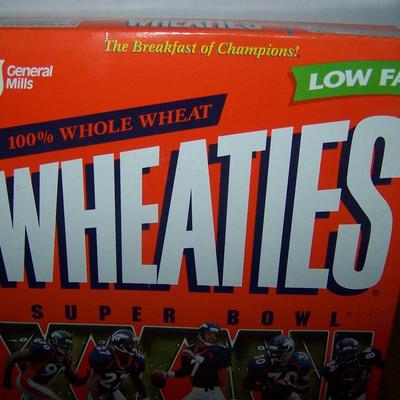 LOT 131 NEW IN BOX 1997 DENVER BRONCOS SUPER BOWL CHAMPIONS WHEATIES