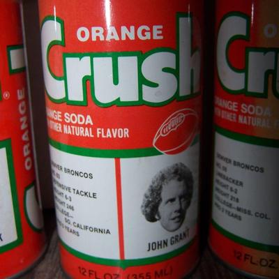 LOT 132 DENVER BRONCOS ORANGE CRUSH CANS EVANS/TURK/GRANT