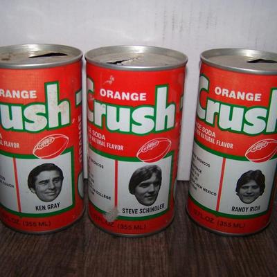 LOT 134 DENVER BRONCOS ORANGE CRUSH CANS-RICH/SCHINDLER/GRAY