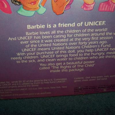 LOT 143 NEW IN BOX UNICEF BARBIE
