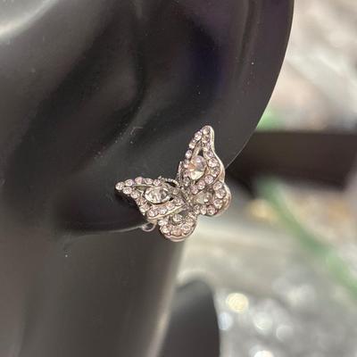 Beautiful crystal butterfly stud earrings