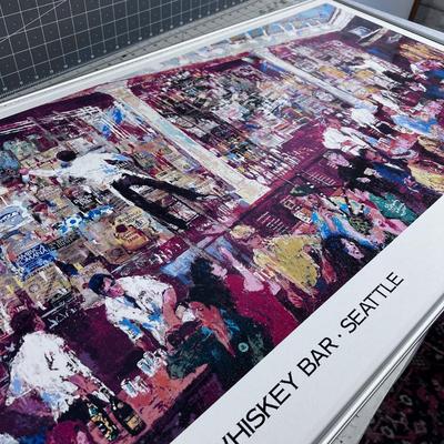 F.X. McRory's Whiskey Bar Seattle, Signed by LeRoy Neiman 1980 Poster Print Framed