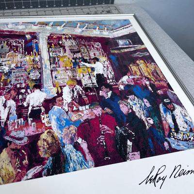 F.X. McRory's Whiskey Bar Seattle, Signed by LeRoy Neiman 1980 Poster Print Framed