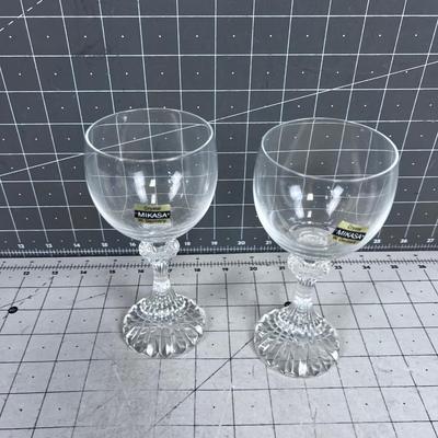 2 West German Crystal Goblets 