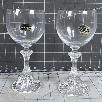2 West German Crystal Goblets 