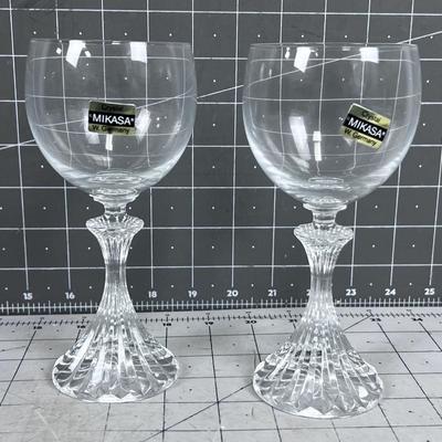 2 West German Crystal Goblets 