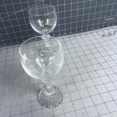 2 West German Crystal Goblets 