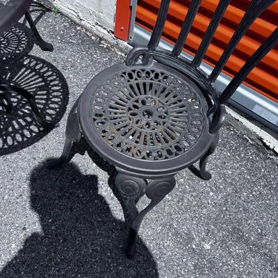 Cast Metal Table & 2 Chairs