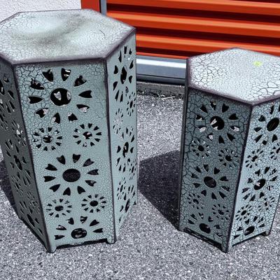2 Hexagon Metal Stands 