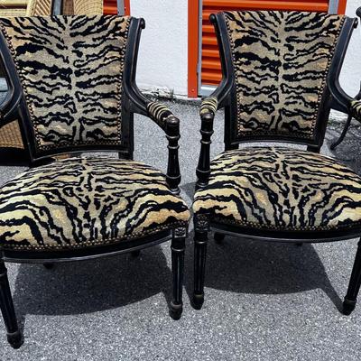 Pair of Tiger Chairs by Hooker Called Dominic Arm Chair