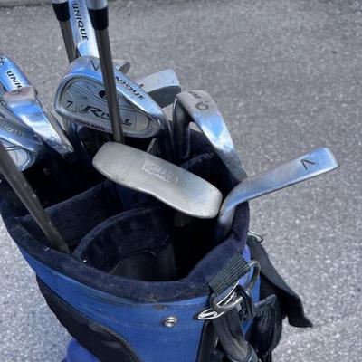Rival Titanium Golf Clubs in Blue Gray Bag with Accessories 