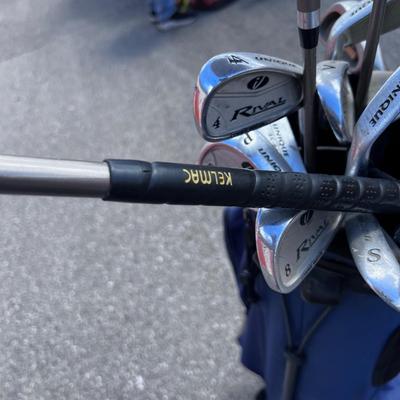 Rival Titanium Golf Clubs in Blue Gray Bag with Accessories 