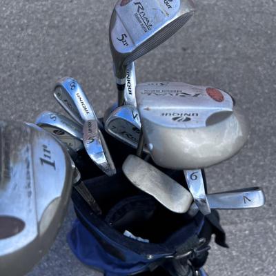 Rival Titanium Golf Clubs in Blue Gray Bag with Accessories 