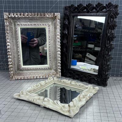 3 Decorative Small Mirrors