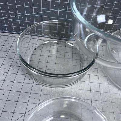 5 Clear Glass Bowls 
