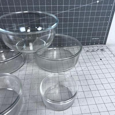 5 Clear Glass Bowls 