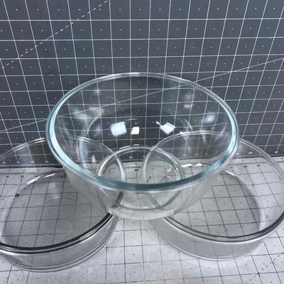 5 Clear Glass Bowls 