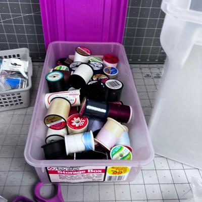 Tub of Sewing and Crafting Items 