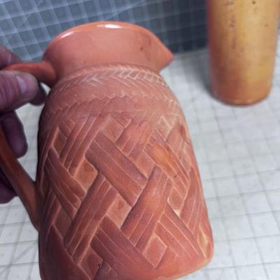 Stoneware Jug and a Terracotta Pitcher 