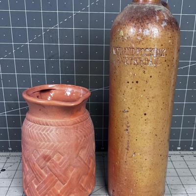 Stoneware Jug and a Terracotta Pitcher 