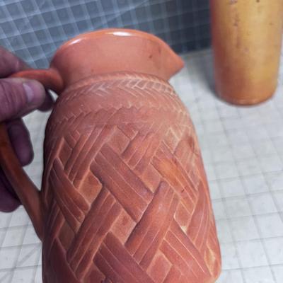Stoneware Jug and a Terracotta Pitcher 