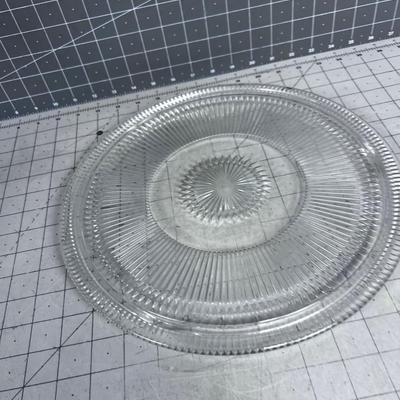 Aluminum lidded Glass Cake Plate