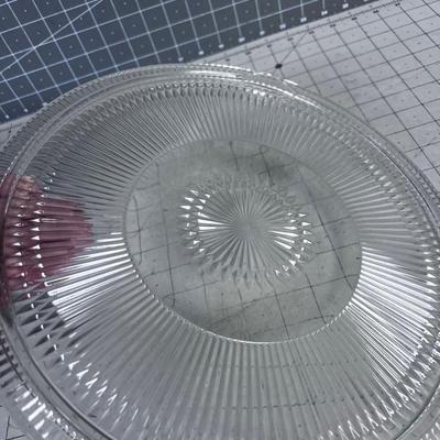 Aluminum lidded Glass Cake Plate