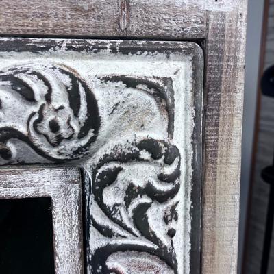 Fabulous Tin MIRROR with a Wood Frame 