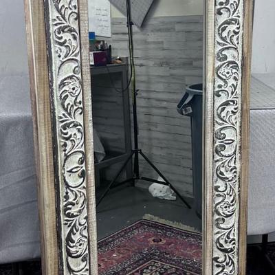 Fabulous Tin MIRROR with a Wood Frame 