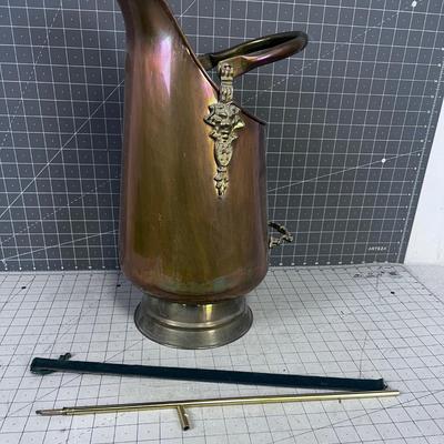 WOW!!! Copper Ash Bucket with a BRASS Lighter 