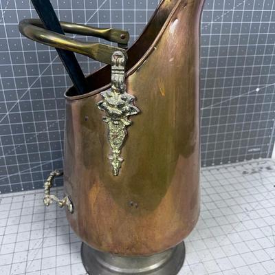WOW!!! Copper Ash Bucket with a BRASS Lighter 