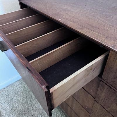 10-Drawer Walnut MCM Chest.  