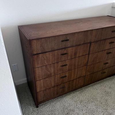 10-Drawer Walnut MCM Chest.  