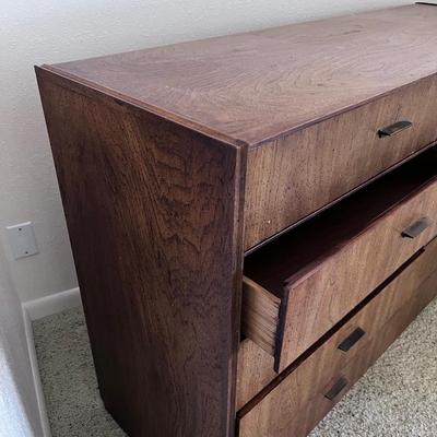10-Drawer Walnut MCM Chest.  