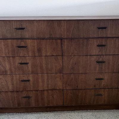 10-Drawer Walnut MCM Chest.  