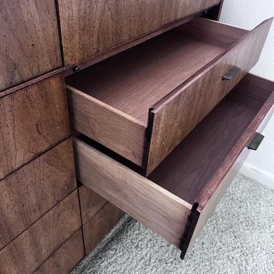 10-Drawer Walnut MCM Chest.  