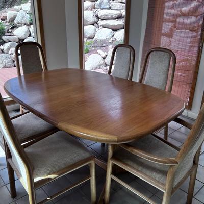 Dryland Table w/6 Boltinge Dining chairs Danish Modern 
