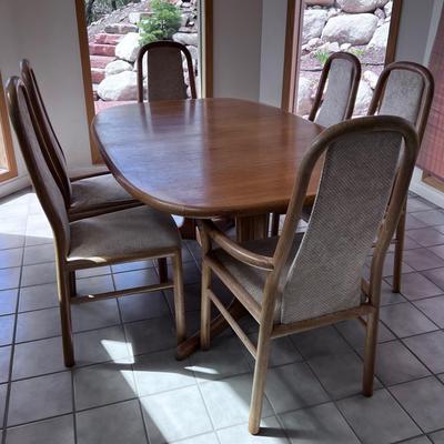 Dryland Table w/6 Boltinge Dining chairs Danish Modern 