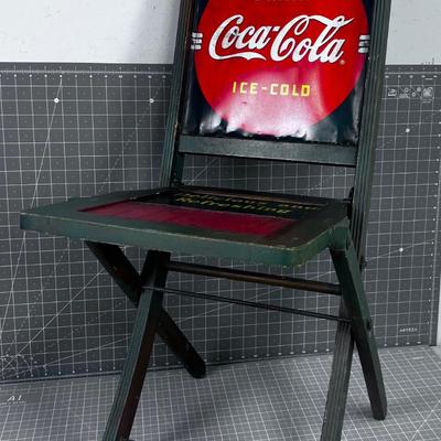 Tin Coca - Cola Advertising  Wood Folding Chair 