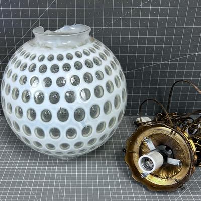 Fenton Coin Dot Opalescent Swag Lamp
