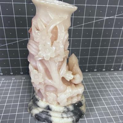 Pink Quartz Carved VASE