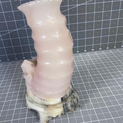 Pink Quartz Carved VASE