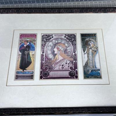 MUCHA Print Framed and Matted FRENCH NICE! 