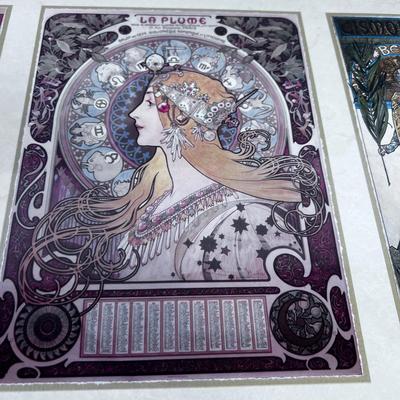 MUCHA Print Framed and Matted FRENCH NICE! 